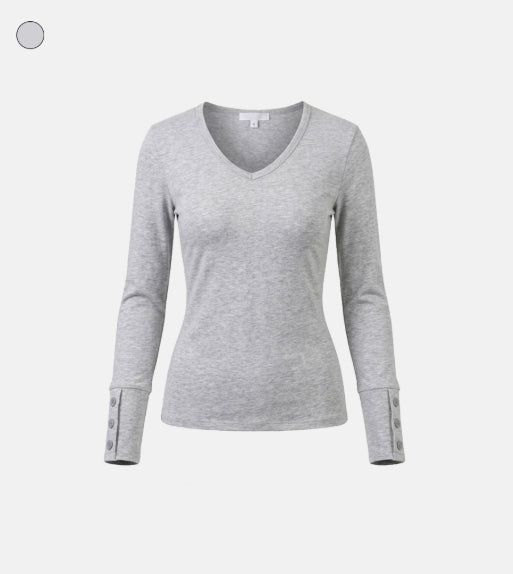 Slim V-neck Knit Top
