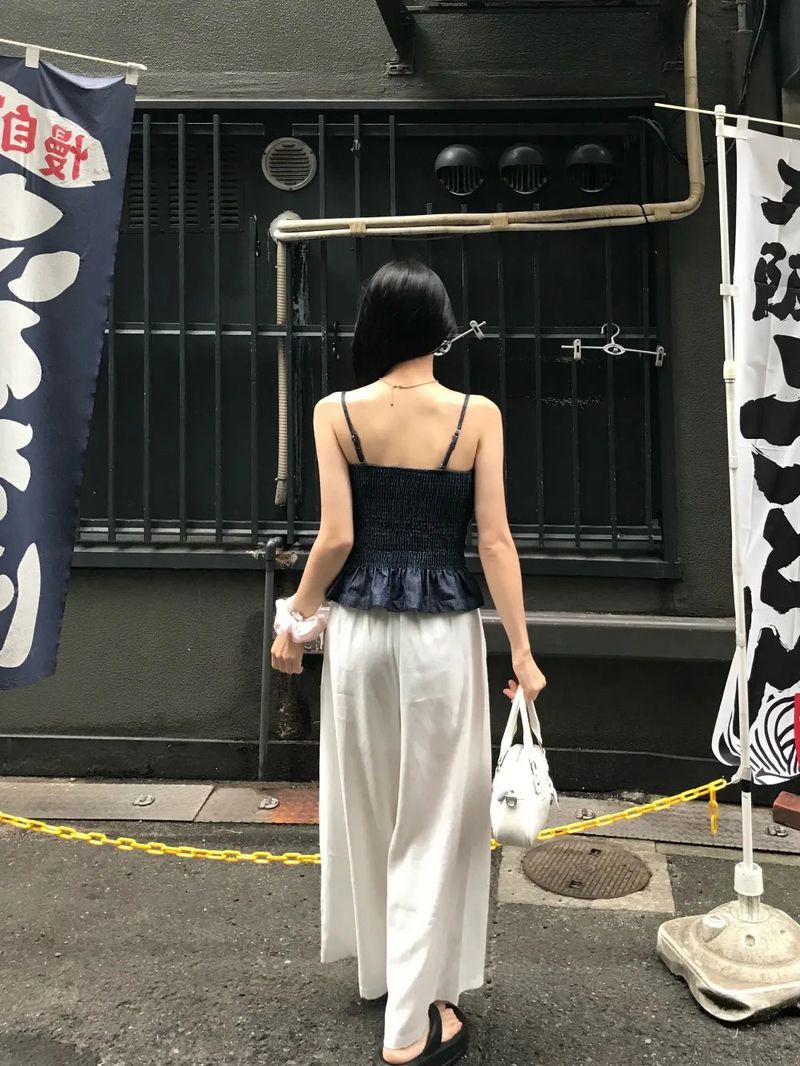 Mille Back Banding Wide Pintuck Long Pants