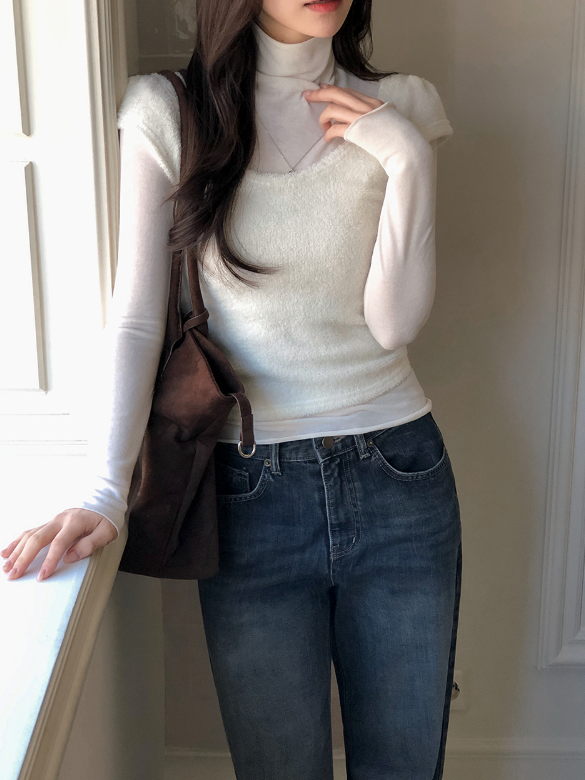 SHOPPERLAND(ショッパーランド)の「Terry U-neck Cap Short Sleeve Knit (2color)(Tops)」