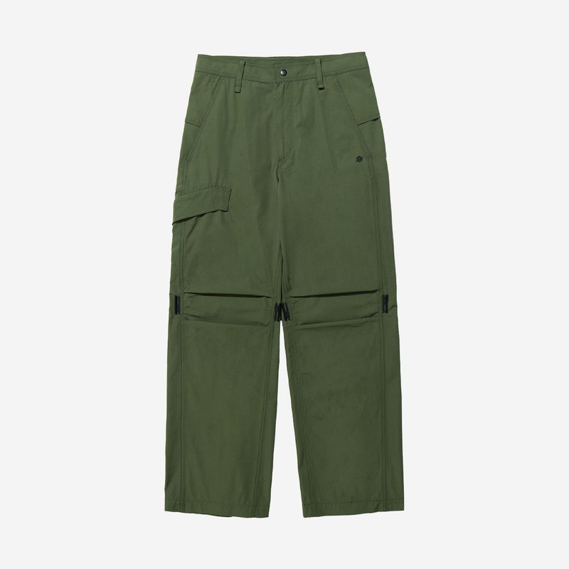 Poly Cotton RIB Buckle Pants - KHAKI