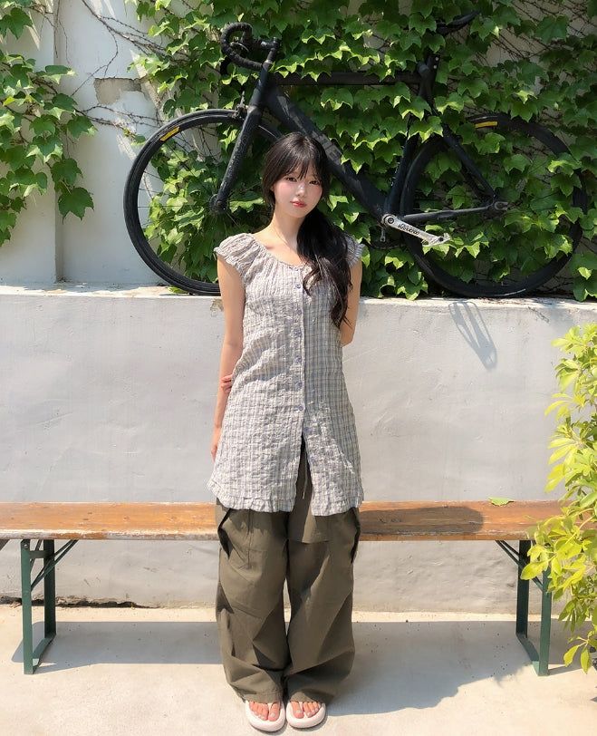 ULAN(ユレン)の「Tifo Shirred Puff Check One Piece(Dresses)」