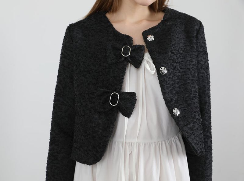 Tweed Ribbon Jacket Black