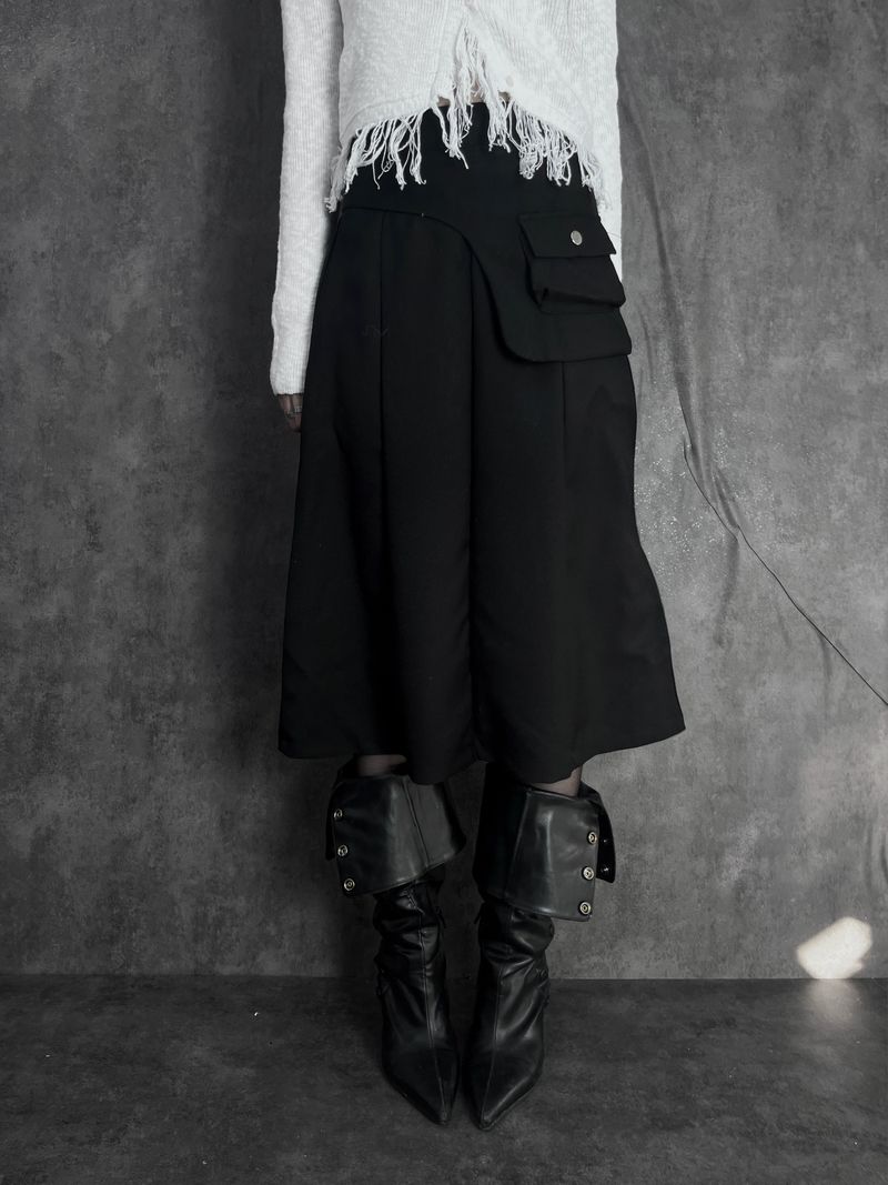 wrap pocket set midi skirt