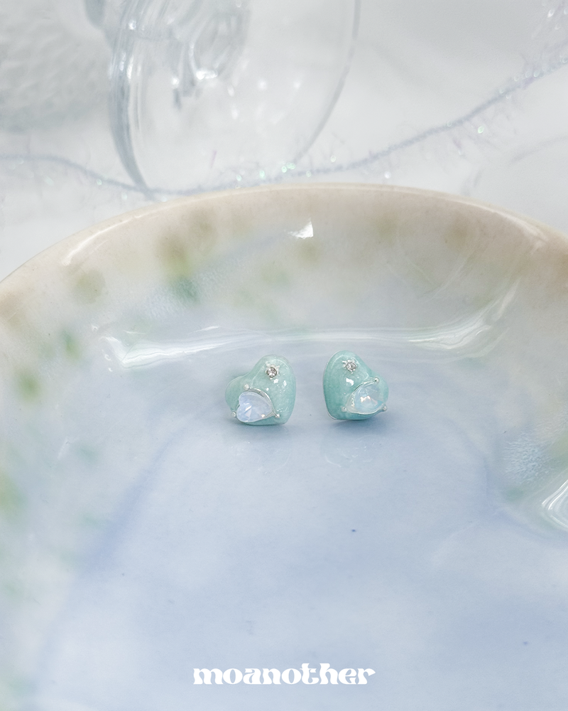 [Hearts2Hearts jiwoo Pick!] (Silver Post) Mint Summer Earring