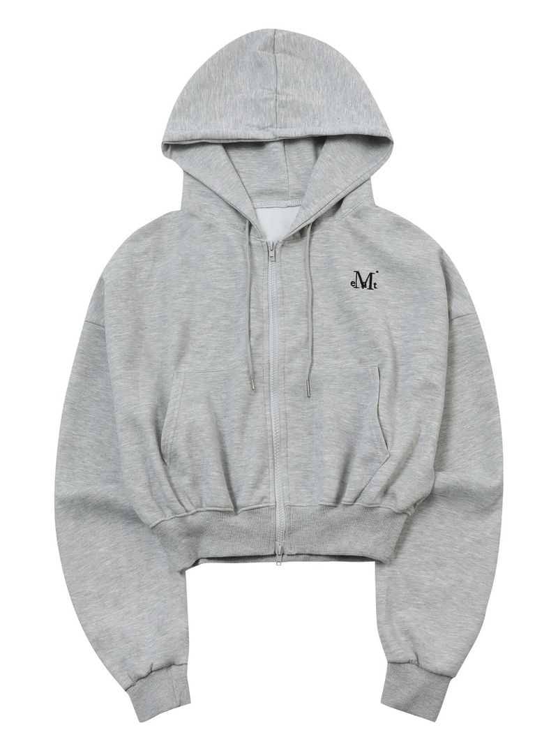 MUCENT DENVER 2-WAY CROP HOOD ZIP-UP WOMEN (Black, Gray)