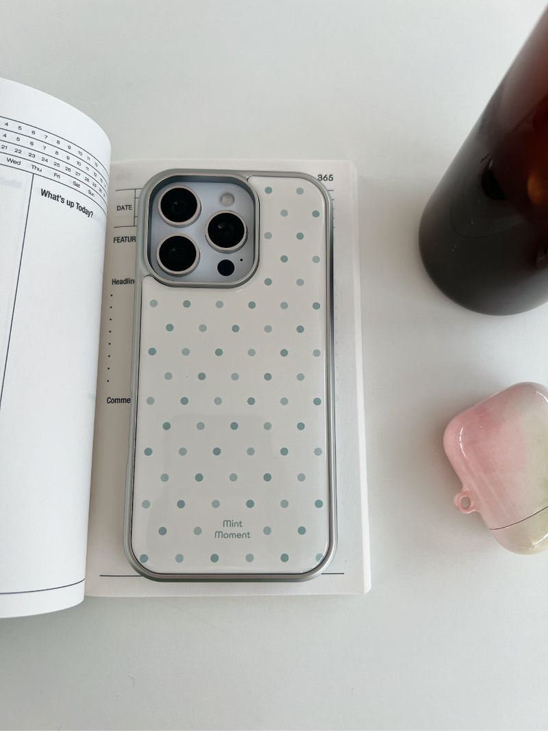 [MADE]ミントクリーム エポキシ シルバー バンパー iPhoneケース