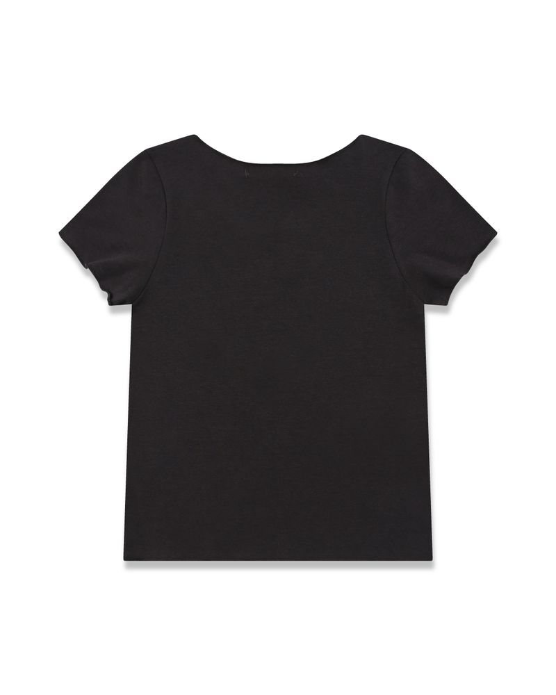 Lettuce Hem Short Sleeve Tee - Charcoal