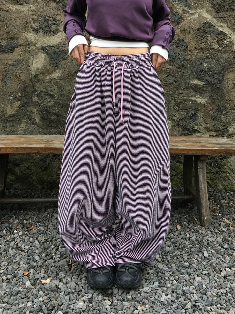 [Ritcore MADE] Striped Terry Wide Pants (3c)