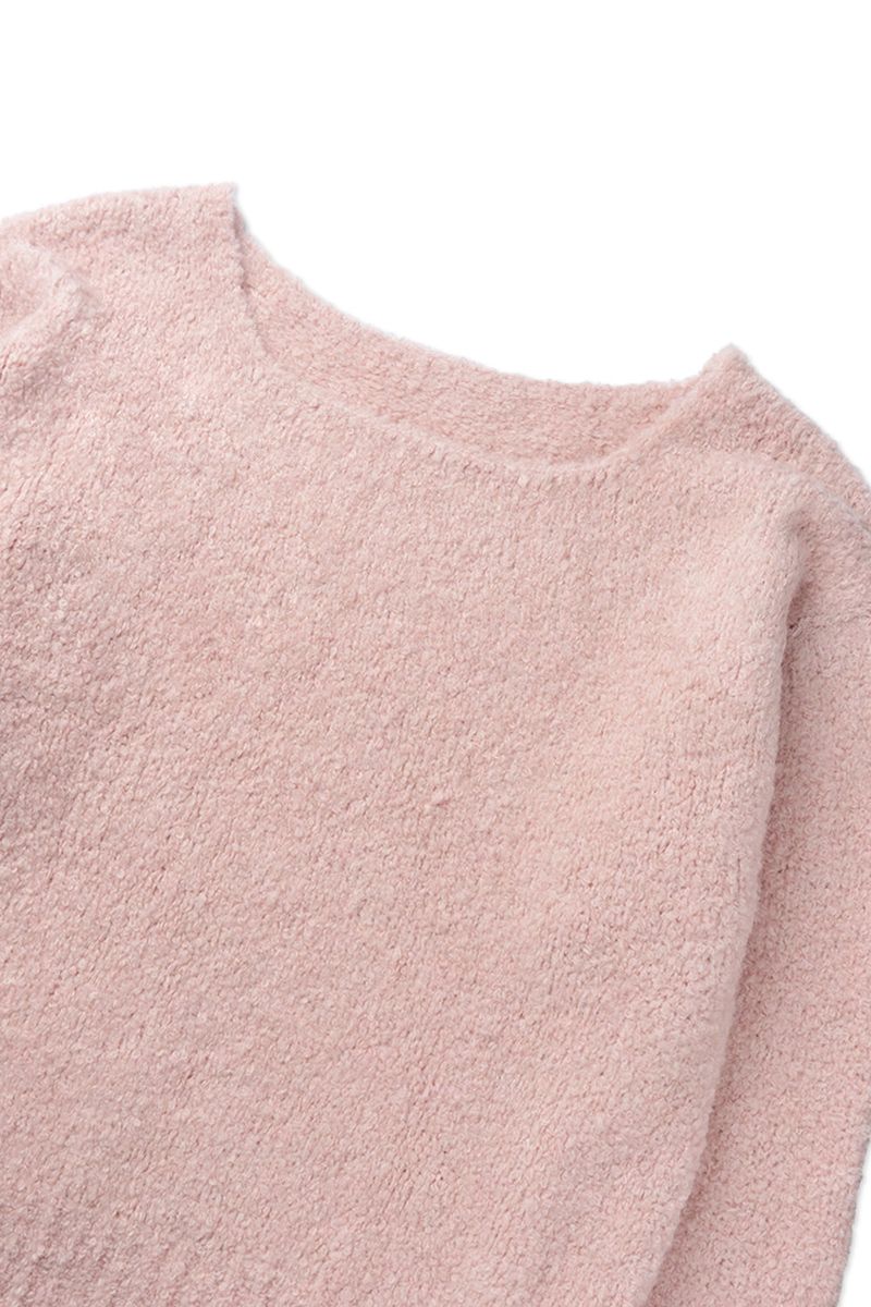 Blush boucle knit_baby pink