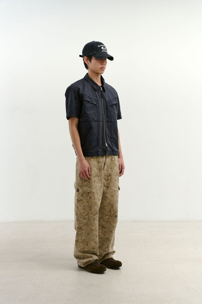 Overlap Pocket Camo Pants (Washed Beige)