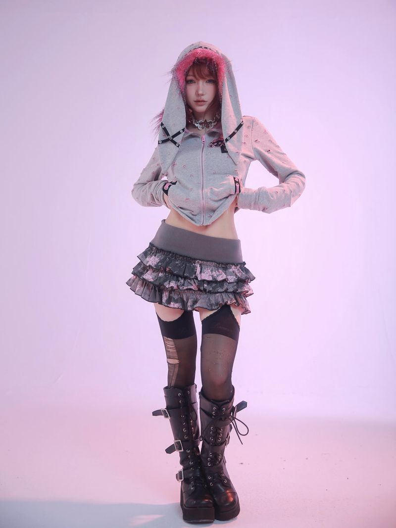 Evil Tooth Punk Bunny Long-Ear Hoodie