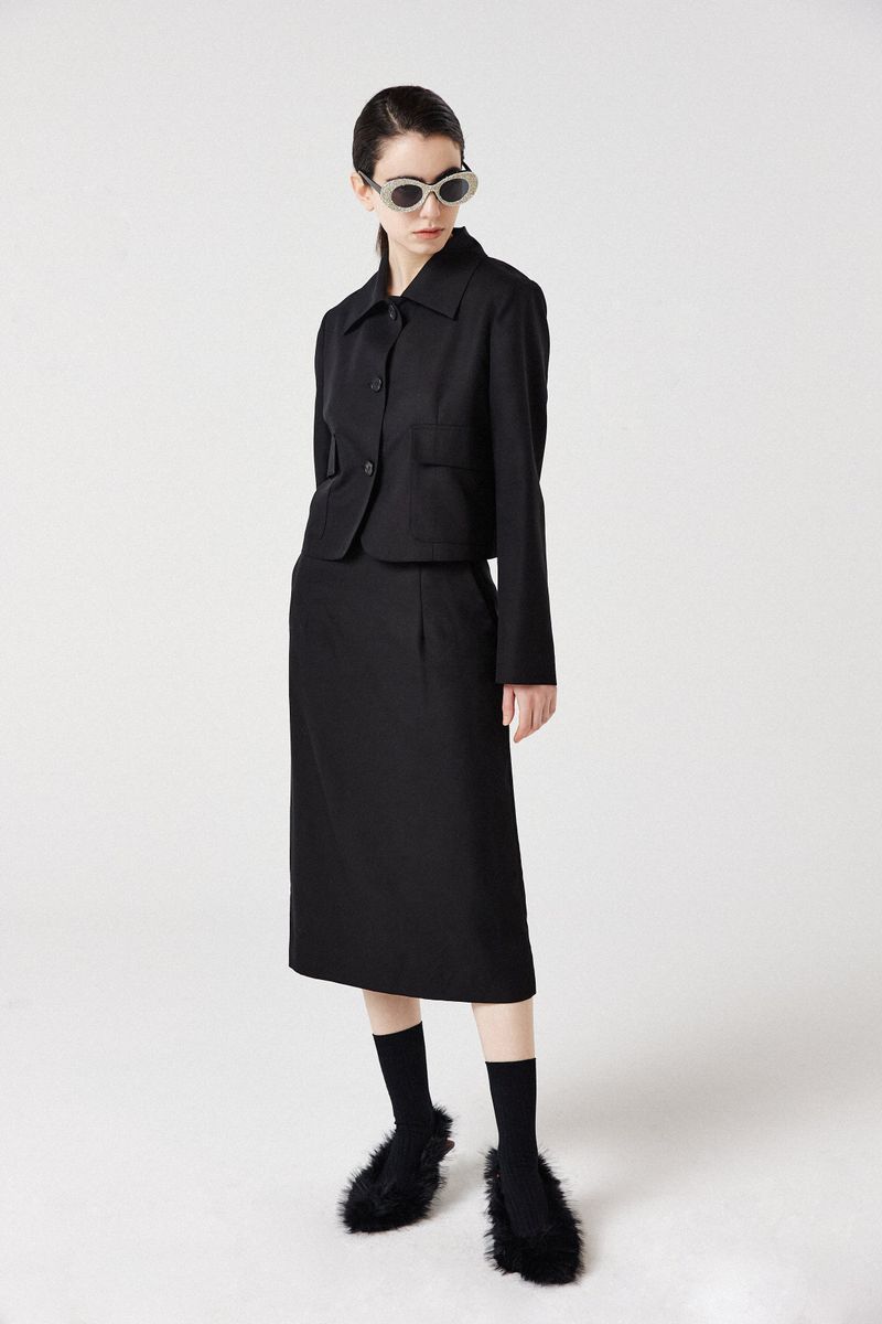Wool Cropped Jacket