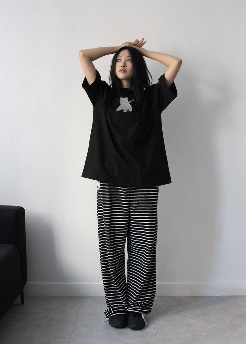 TERRY STRIPE PANTS