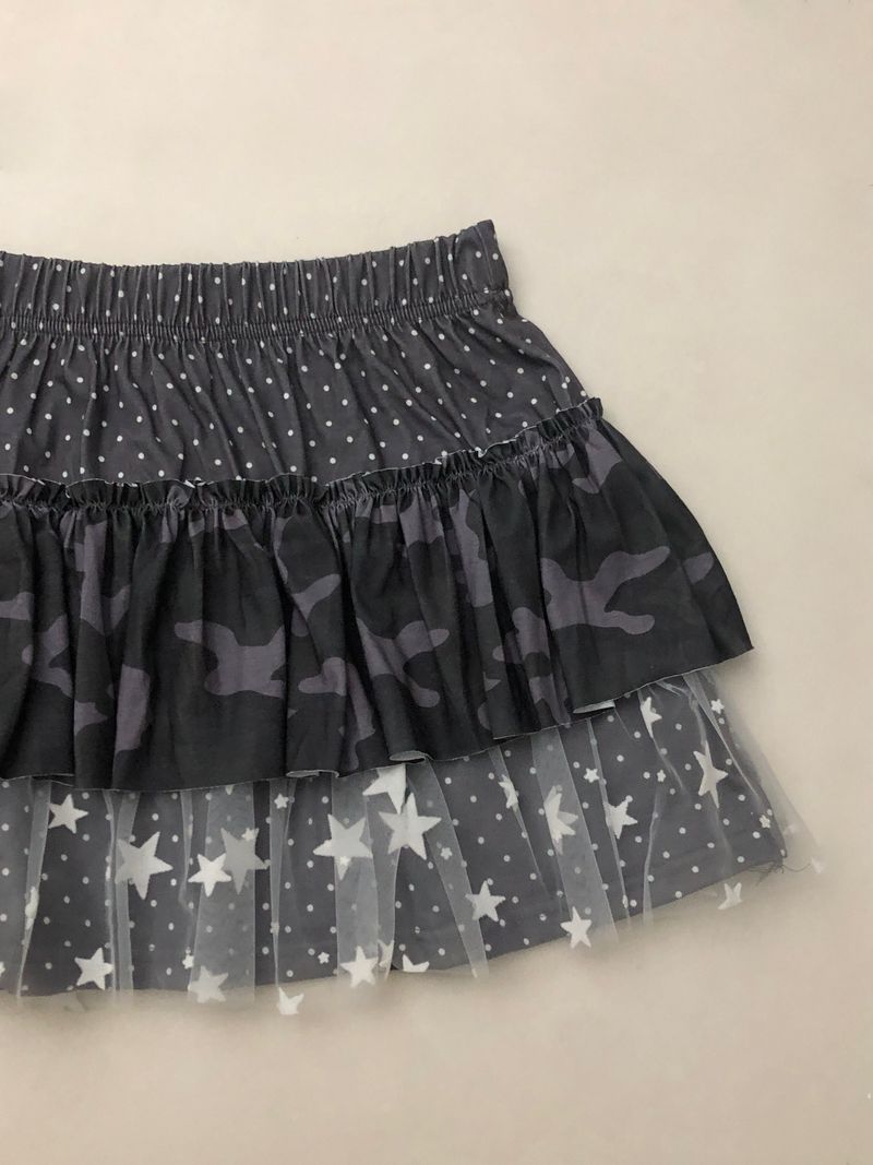 Gray Dot Camo Lace Skirt