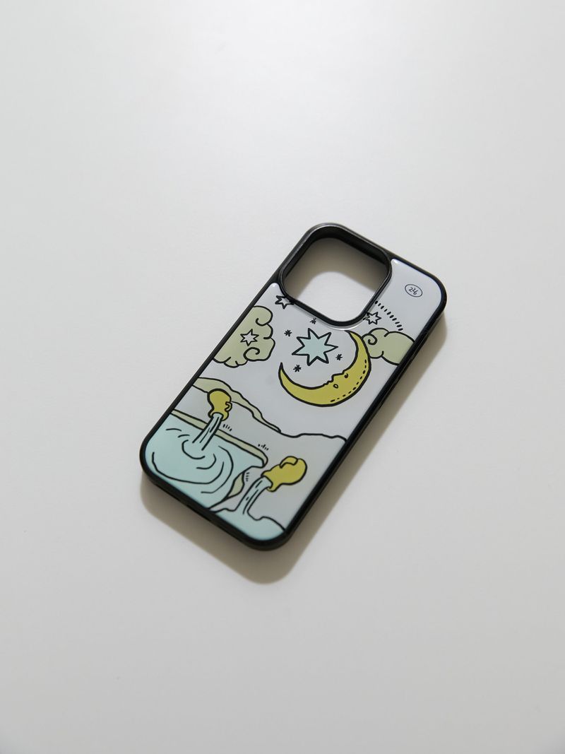 moon and bottle epoxy phone case