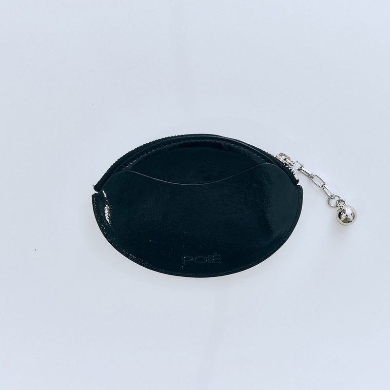 ball chain egg card wallet (black)