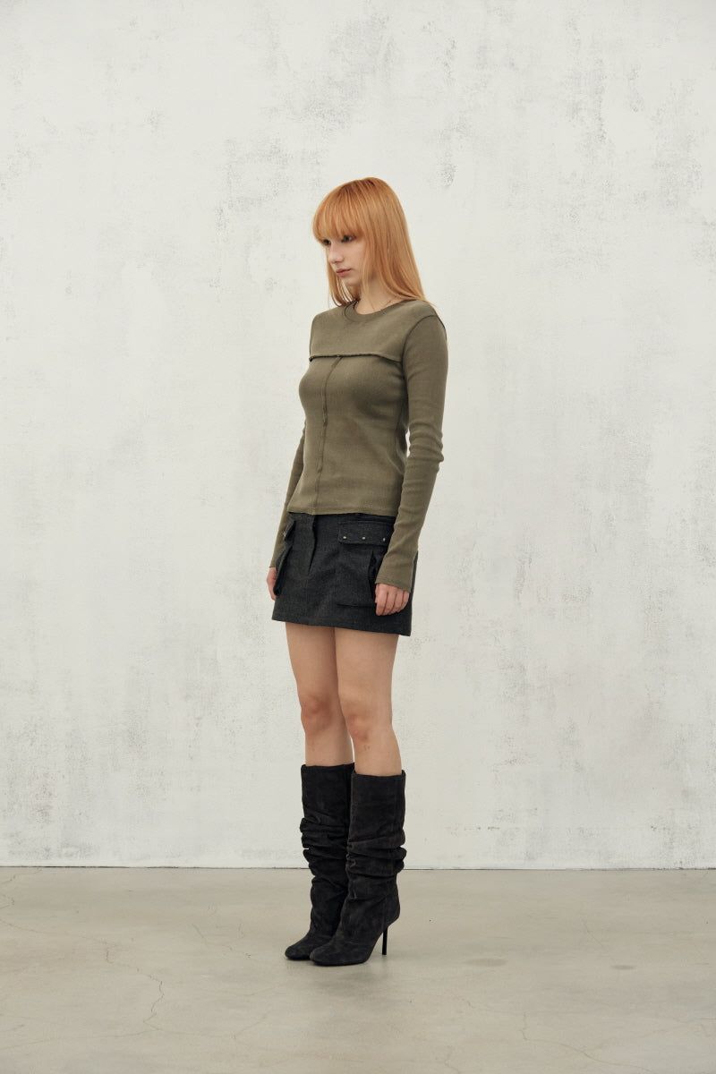 wool pk skirt (dark grey)