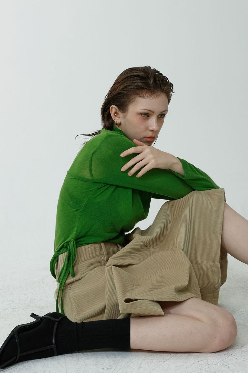 WOOL SPAN TURTLENECK T-SHIRT_OLIVE