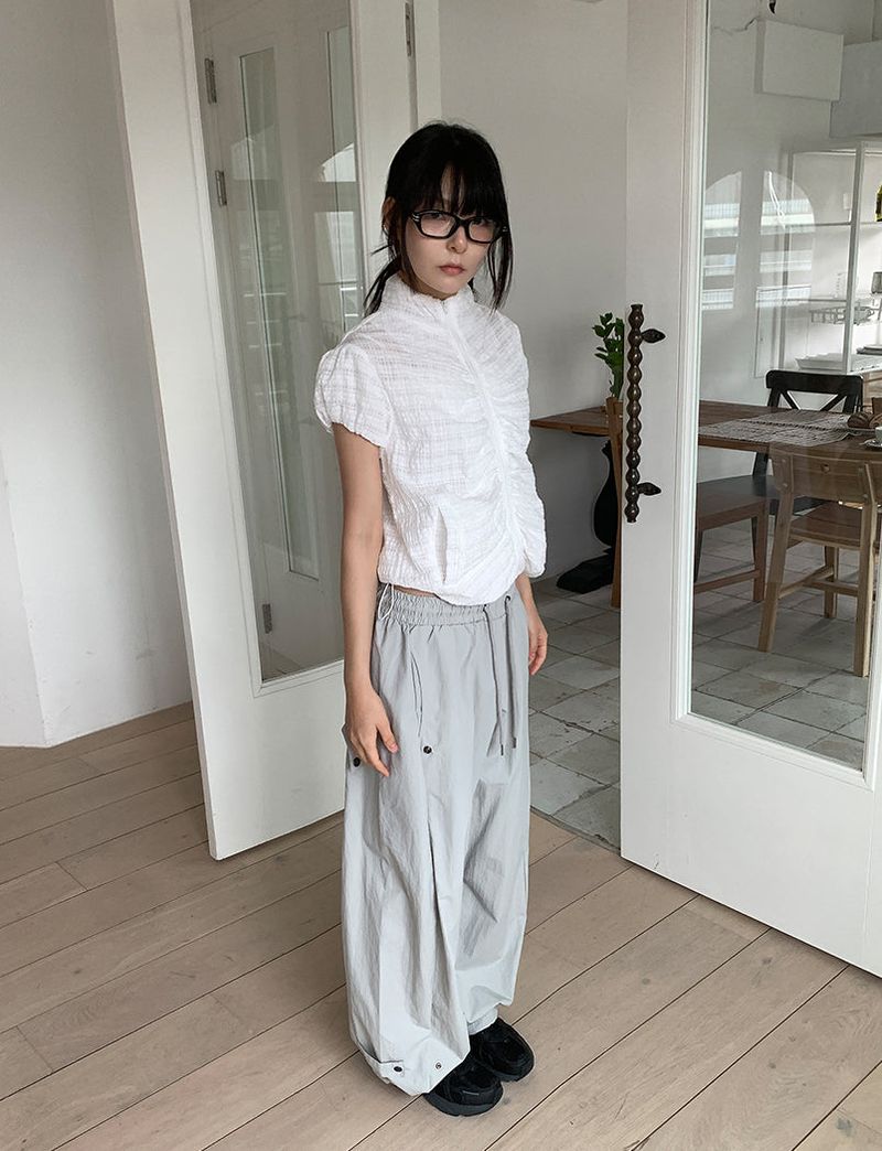 NYLON BIJO SNAP BUTTON PANTS (4C)