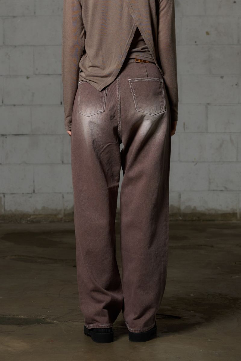 LOTUS DENIM PANTS / DARK BROWN