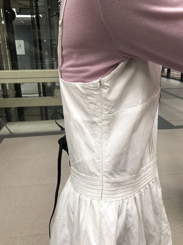 Omk Pintuck V-Neck Flare Sleeveless One Piece