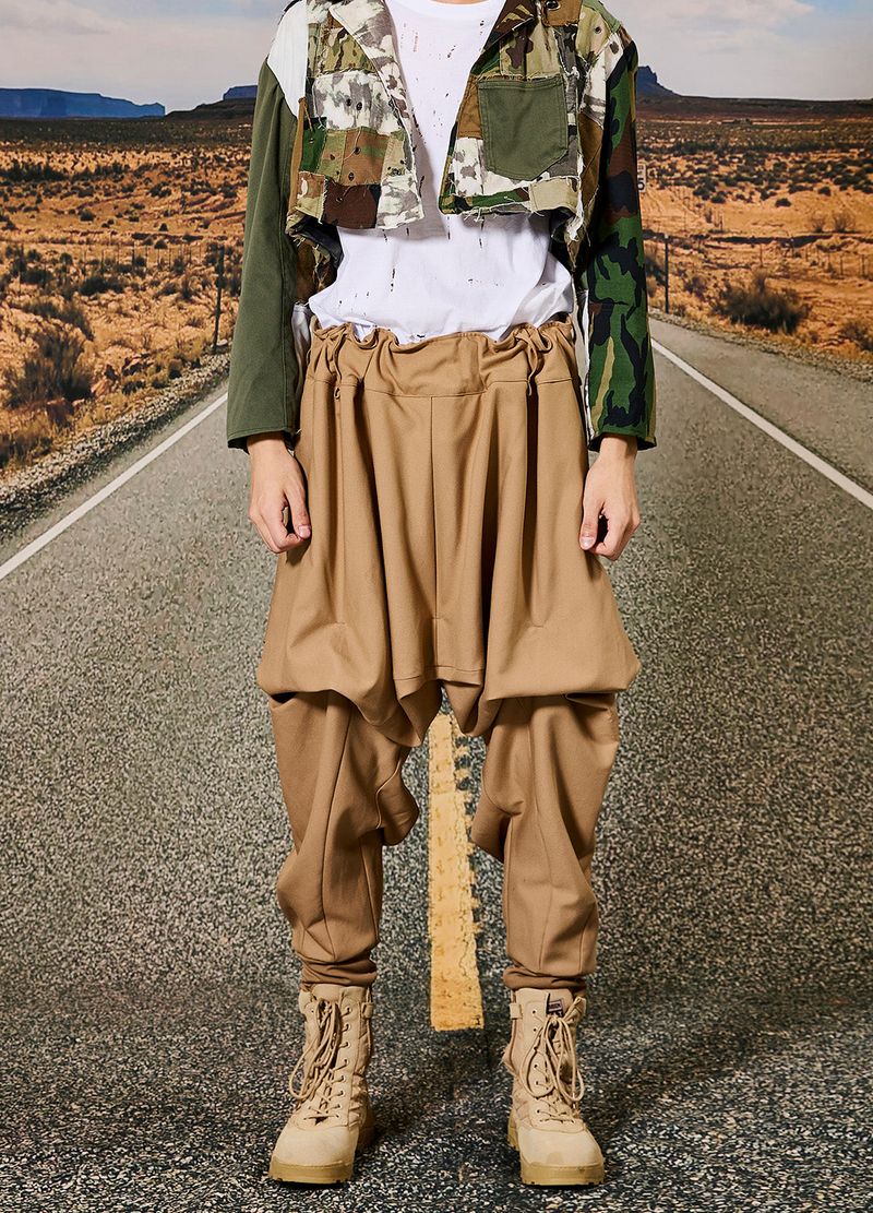 Reculer（ルキュレ）の「Bartack skirt silhouette baggy pants Beige（Pants）」