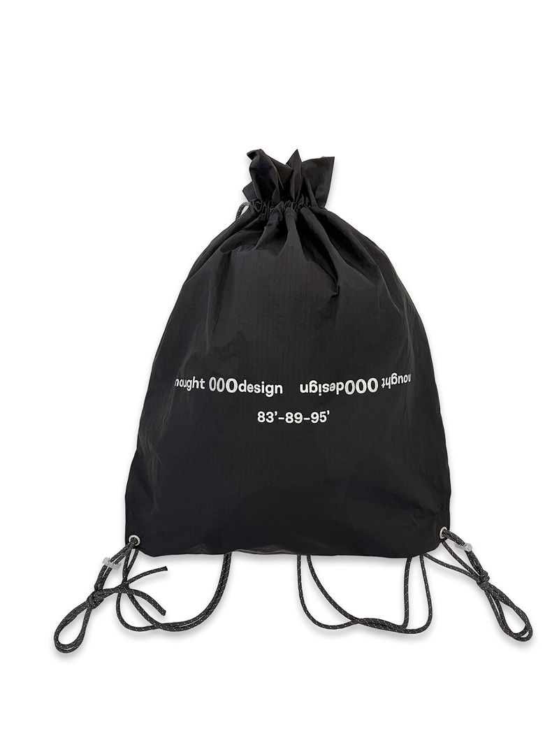 nought(ノウト)の「Reverse Logo Gym Sack / Black(Bags)」