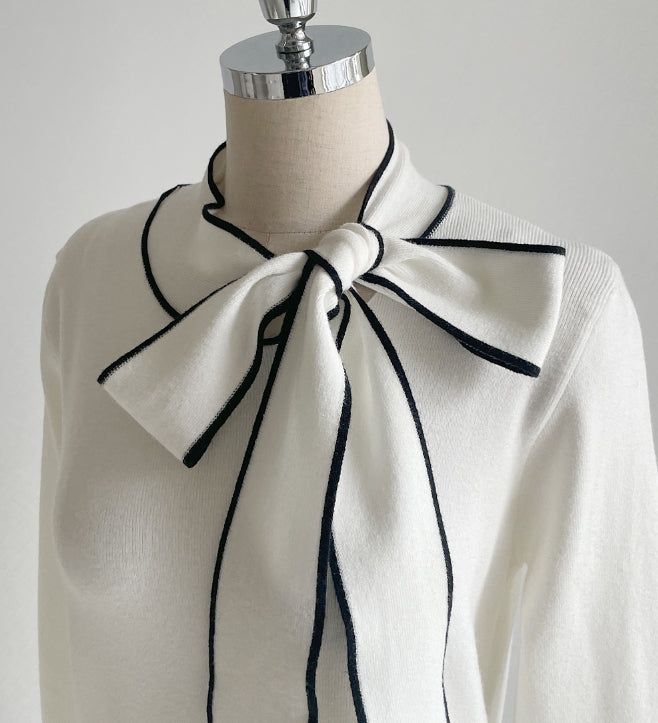 Coco Color Matching Line Tie Knit