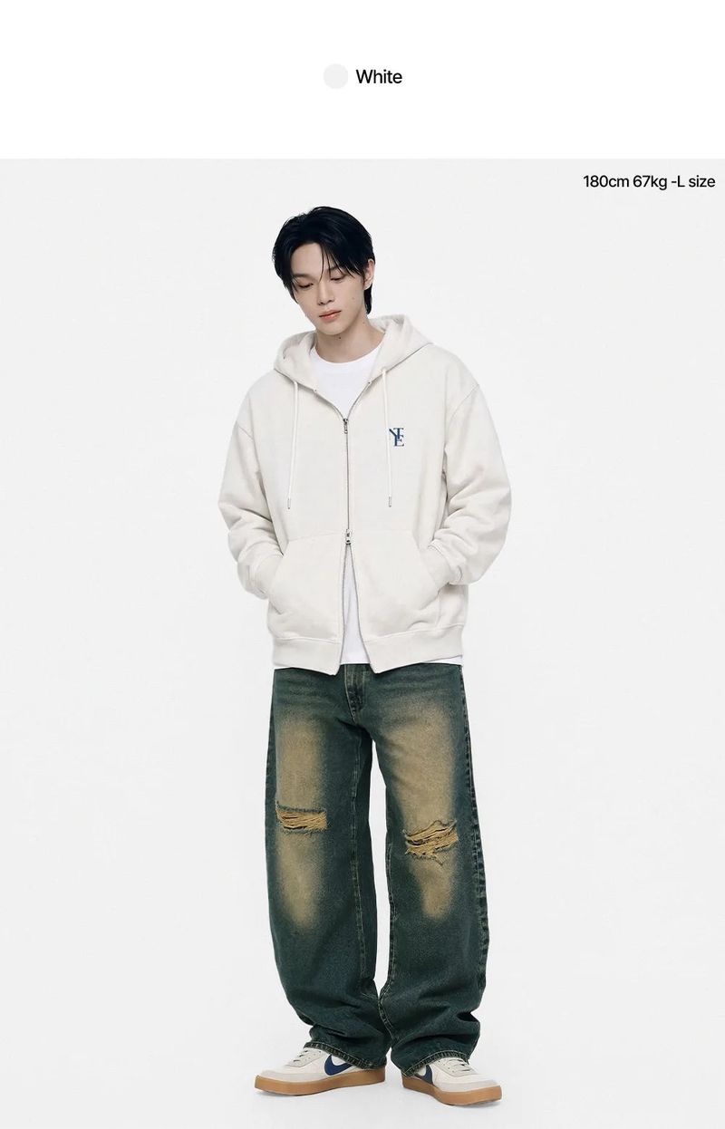 NTE mini monogram 2-way zip-up (4color)