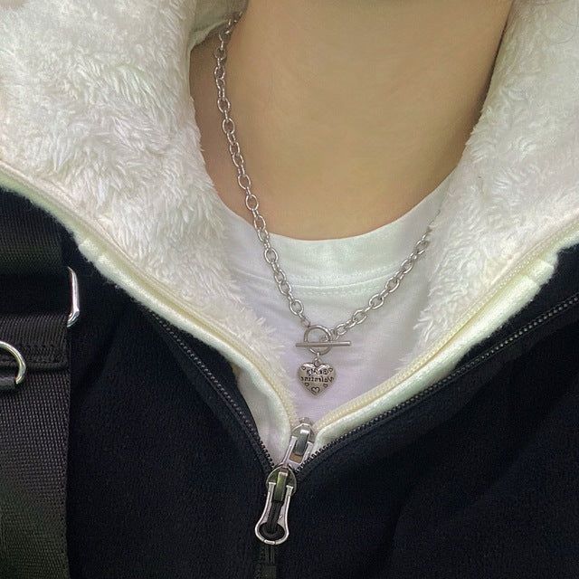 Cozy toggle heart necklace