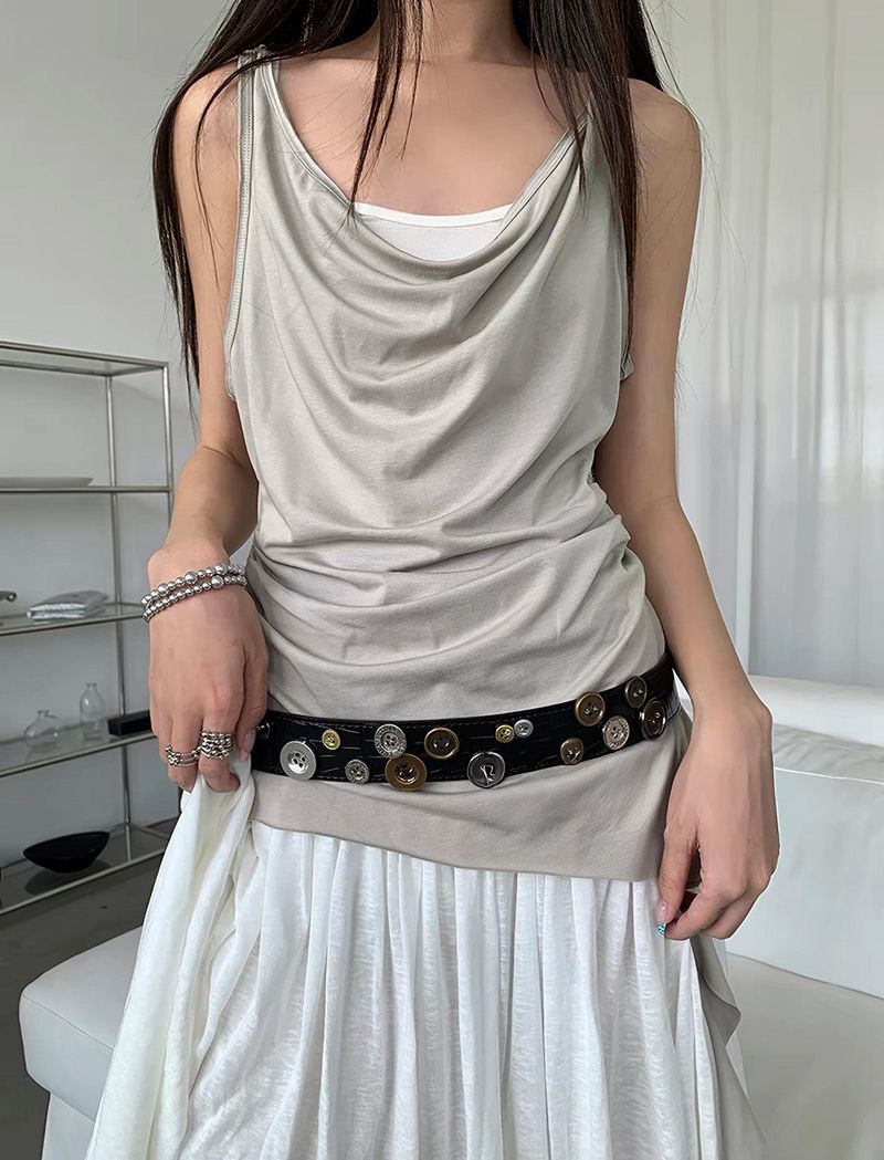 Button@leather belt