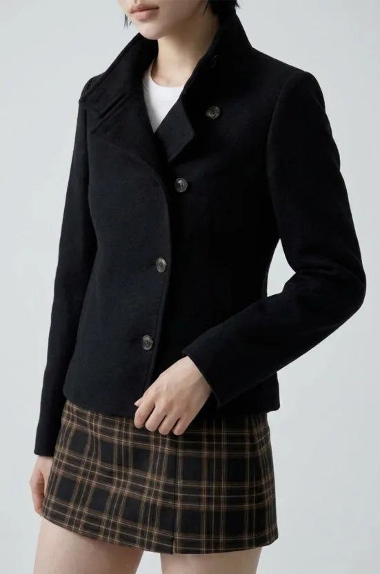 26FW★ [ EEUN MADE ] Rosette High-Neck Jacket