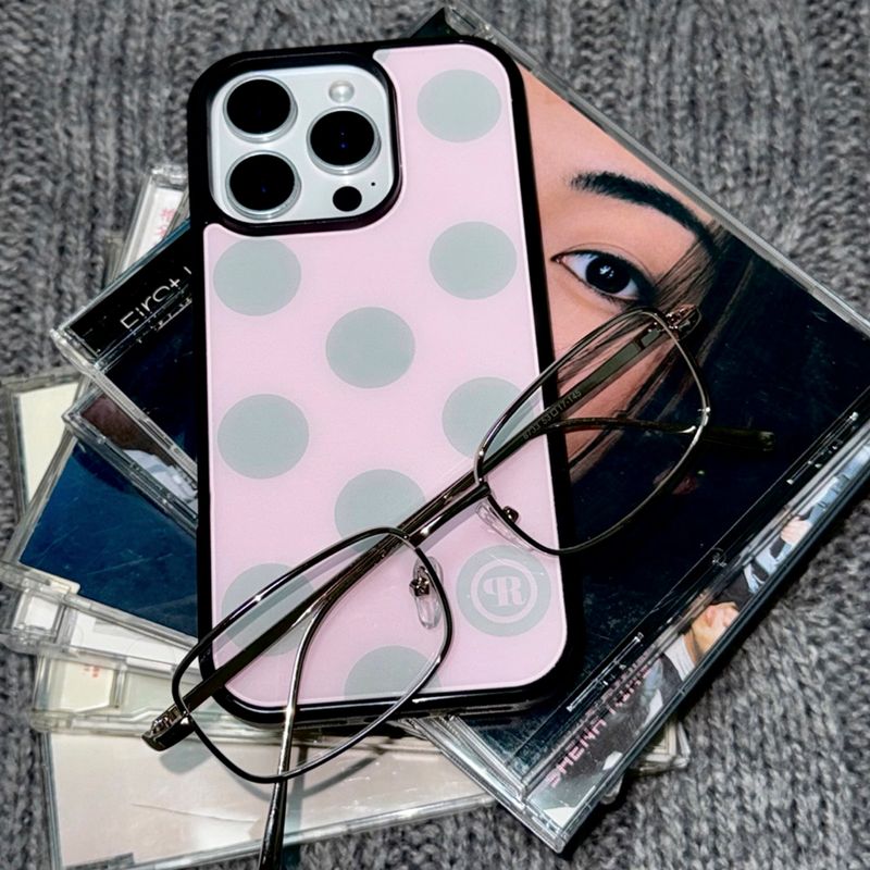 holypeachproject（ホリーピーチプロジェクト）の「[MADE] L dot. (pinkgray) glass bumper iPhone case（Smartphone Accessories）」