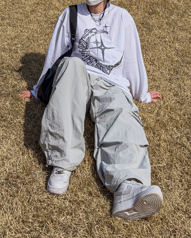 Bake Wide Cargo Pocket Nylon Pants