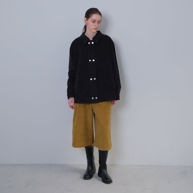 Black Corduroy Double Button Jacket