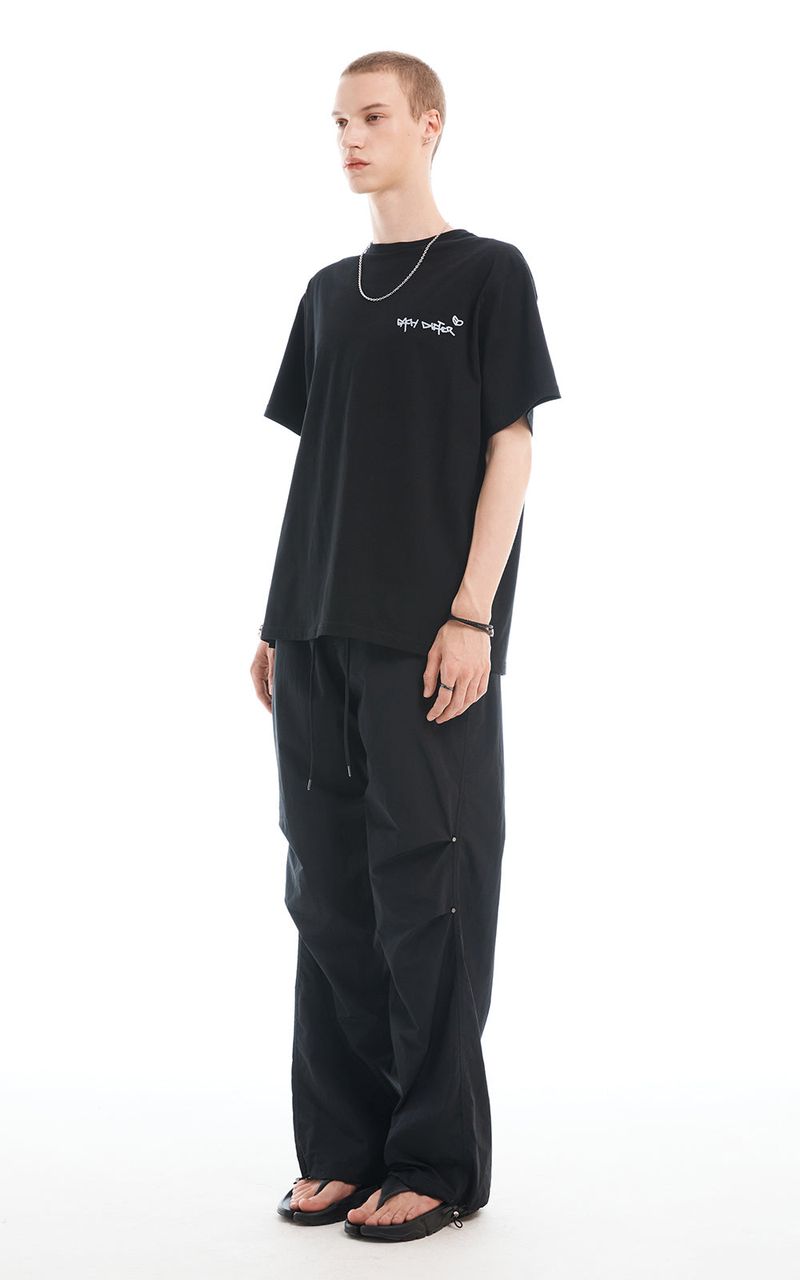 HIDDEN BUTTON PANTS_BLACK