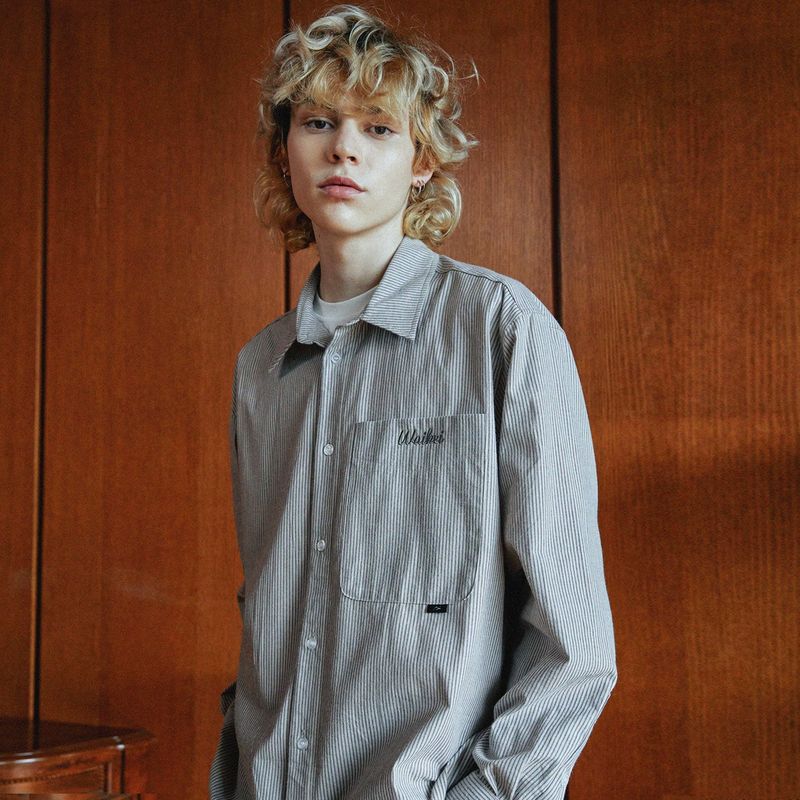 WaiKei（ワイケイ）の「Stripe over fit shirts（Tops）」