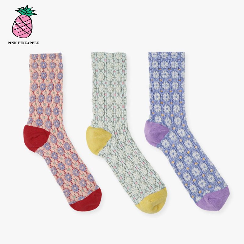 PINK PINEAPPLE(ピンクパイナップル)の「FRENCH EMBROI SOCKS (3PIECES 1SET)(Fashion Accessories)」