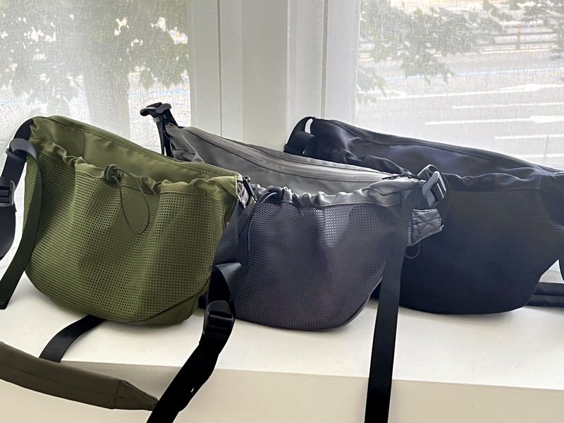Kintz mesh color combination nylon messenger cross bag