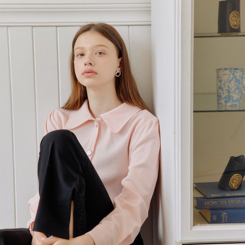 チェックパフシャツ / CHECK PUFF SHIRT_PINK