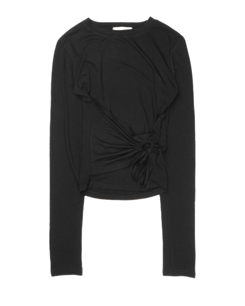 STRING HOLE SHIRRING TEE