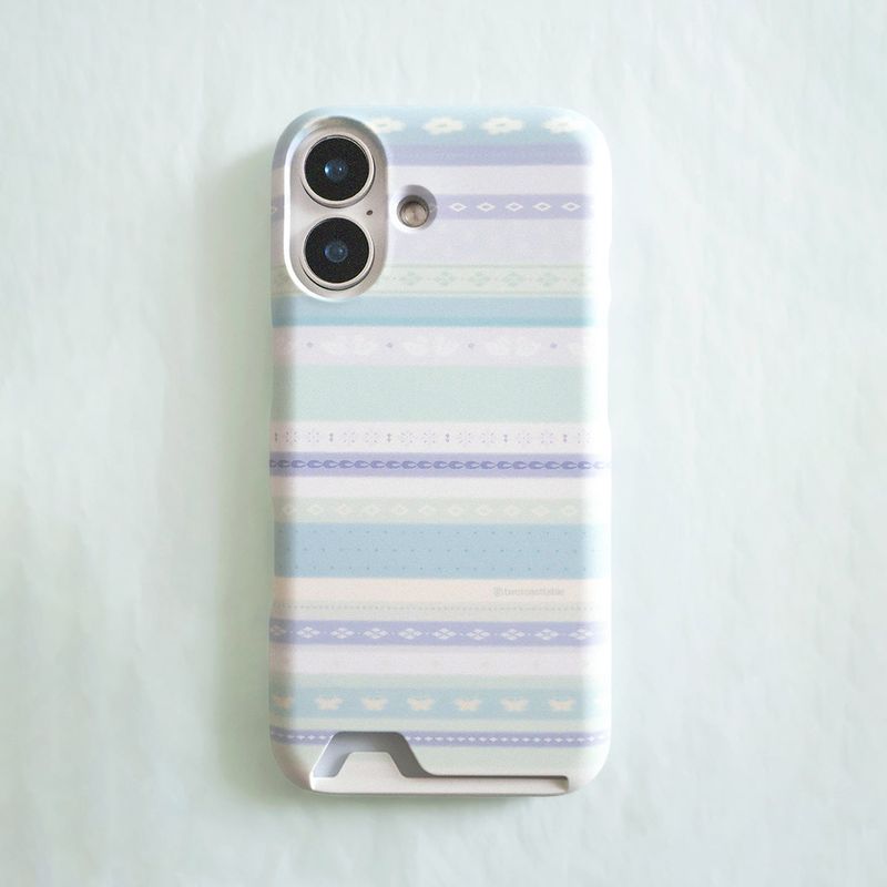 TWO TOAST TABLE（トゥー トースト テーブル）の「[MADE] Soft stripe case (Soda blue)（Smartphone Accessories）」