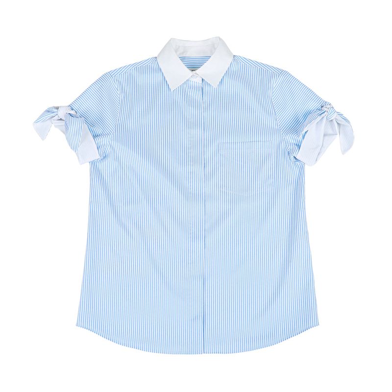 Knot stripe half sleeve shirts (BLUE STRIPE)