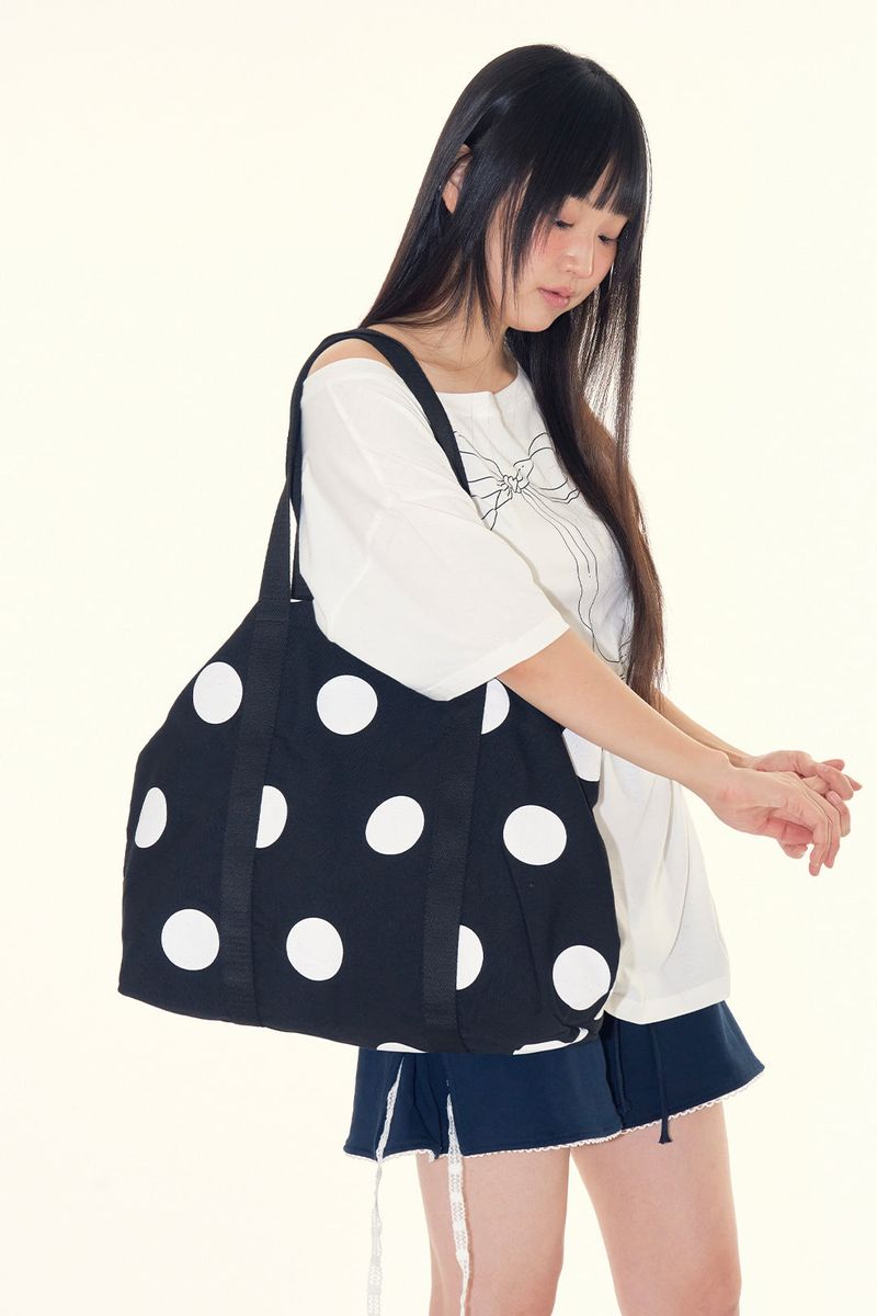 Dot cotton tote bag