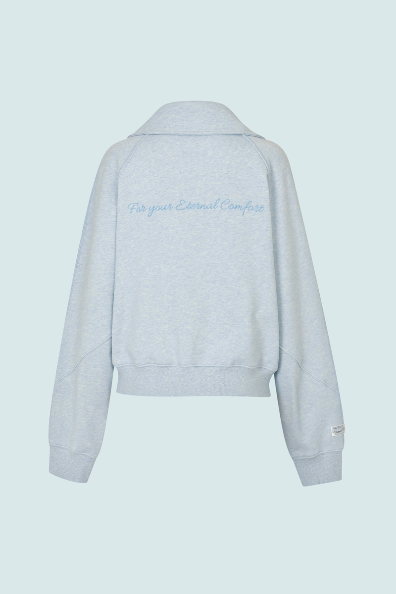 COMFORT DIAGONAL ZIP SWEATSHIRTS (LIGHT BLUE)