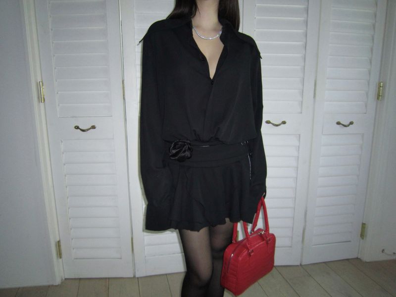 Shirt frill dress