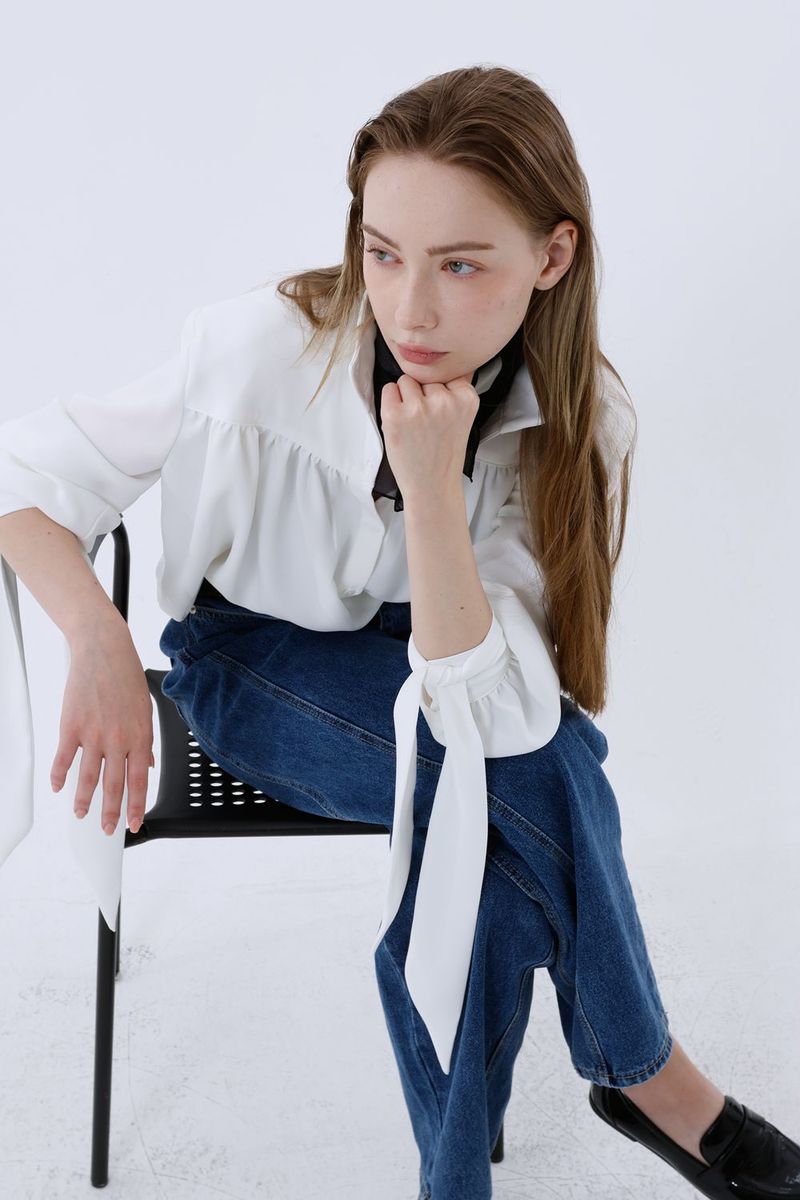 BOHEM KNOT BLOUSE_IVORY