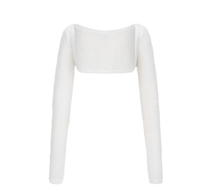 mnem（ムネム）の「[mnem] Pure Bolero Fur Cardigan (white)（Tops）」