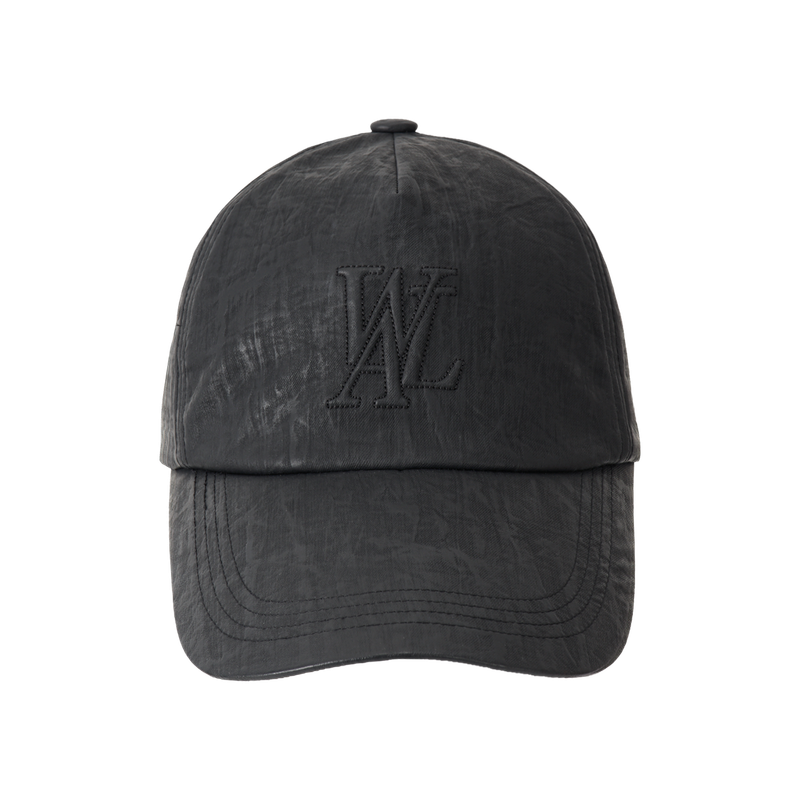 WOOALONG（ウアロン）の「Deep signature logo ball cap - Leather BLACK（Hats）」