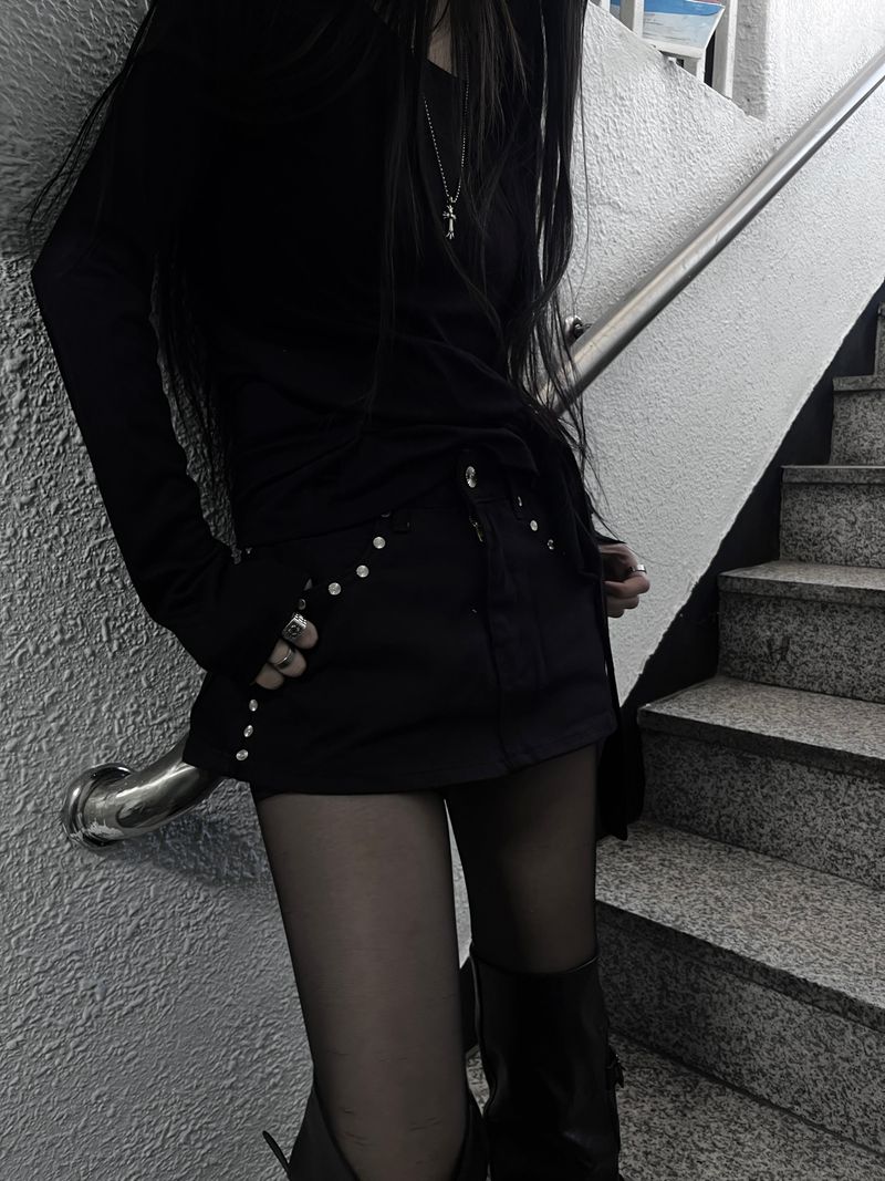 rivet unique skirt pants (2color)